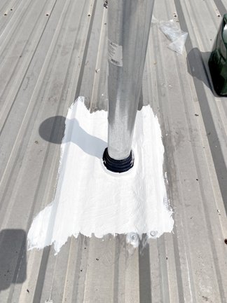 Roof Leak SME - Sealed with a three (3) course commercial sealant system